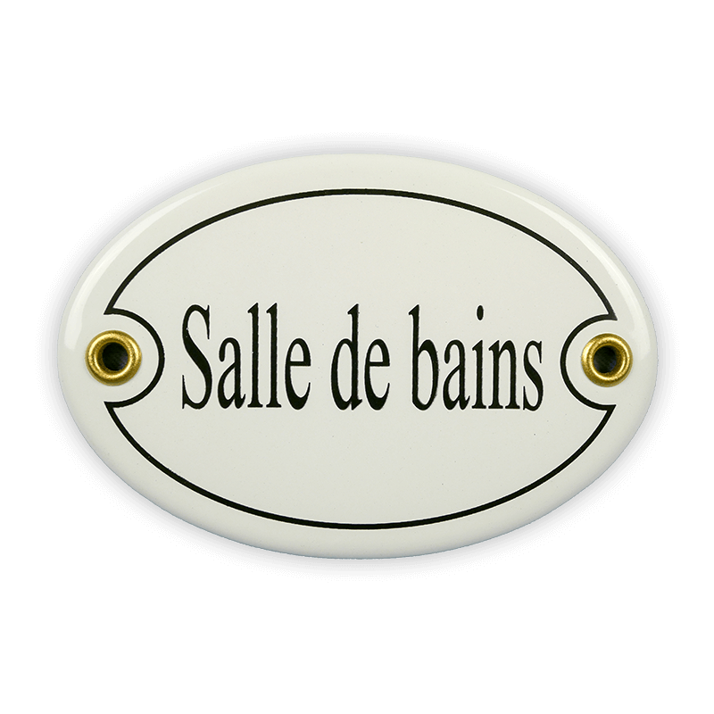 Oval enamel sign, 10.5 x 7 cm, Salle de bains