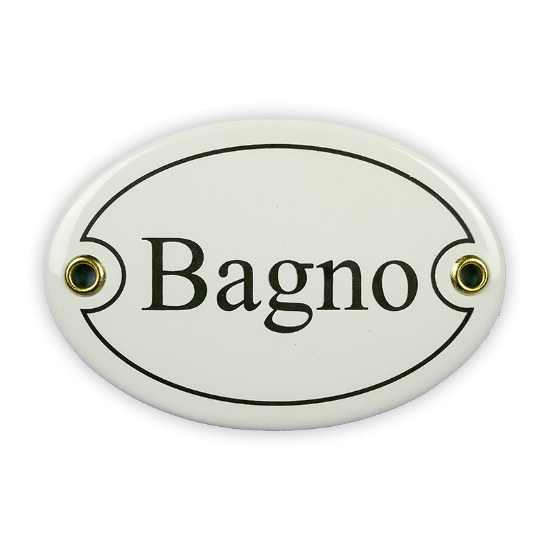 Oval enamel sign, 10.5 x 7 cm, Bagno