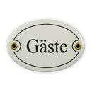 Emailschild oval, 10,5 x 7 cm, Gäste