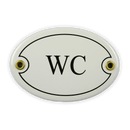 Emailschild oval, 10,5 x 7 cm, WC