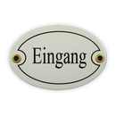 Emailschild oval, 10,5 x 7 cm, Eingang