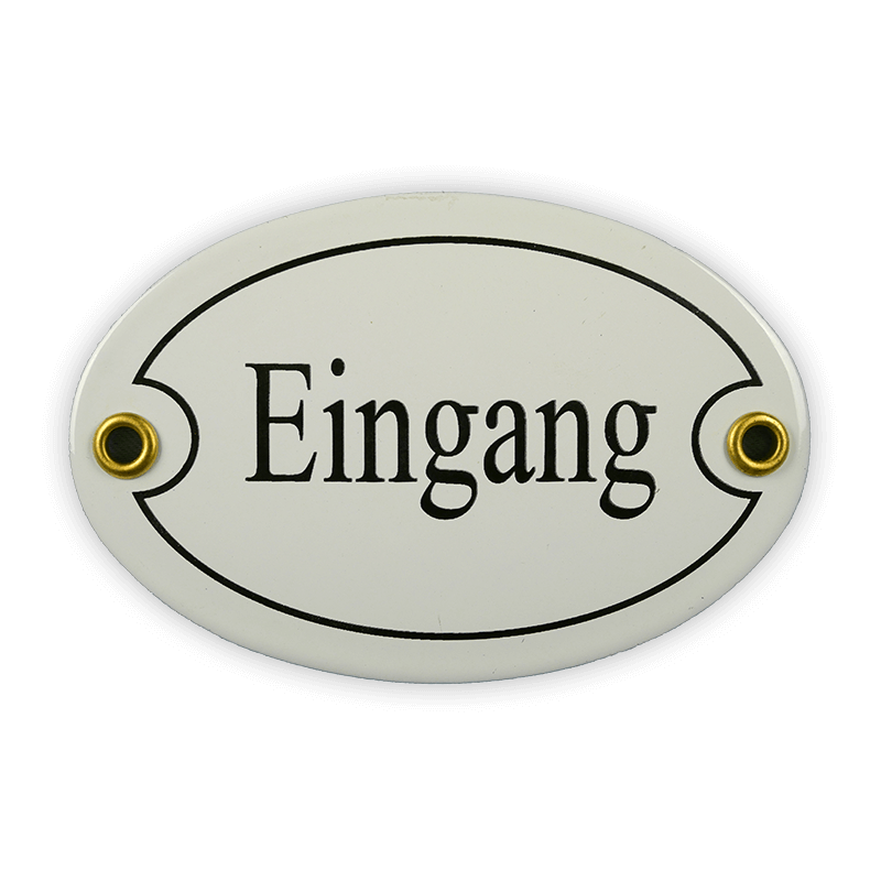 Emailschild oval, 10,5 x 7 cm, Eingang