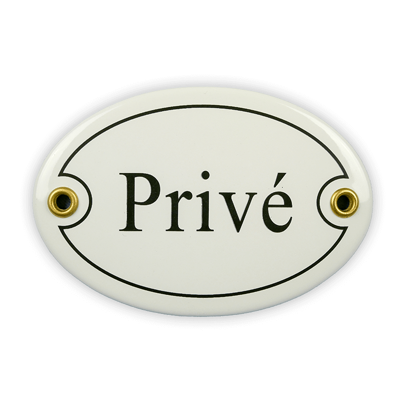 Oval enamel sign, 10.5 x 7 cm, Privé