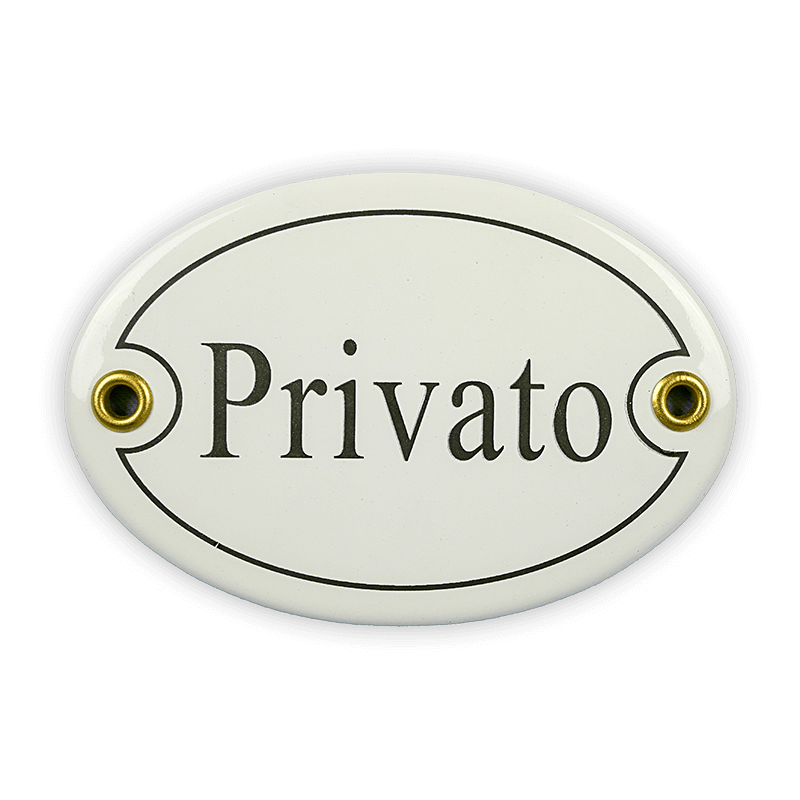 Oval enamel sign, 10.5 x 7 cm, Privato