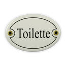 Emailschild oval, 10,5 x 7 cm, Toilette