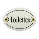 Emailschild oval, 10,5 x 7 cm, Toilettes