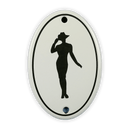 Emailschild oval, 7 x 10,5 cm, WC Damen