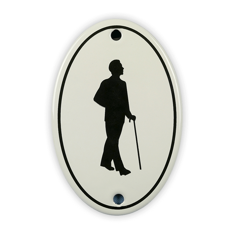 Emailschild oval, 7 x 10,5 cm, WC Herren