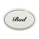 Emailschild oval, 6 x 4 cm, Bad, zum Kleben