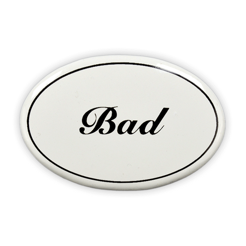 Oval enamel sign, 6 x 4 cm, bathroom, for gluing