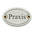 Emailschild oval, 10,5 x 7 cm, Praxis