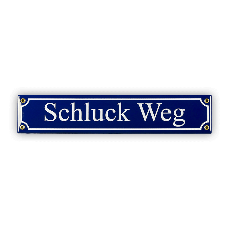 Mini-Straßenschild, Schluck Weg