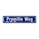 Mini-Straßenschild, Promille Weg