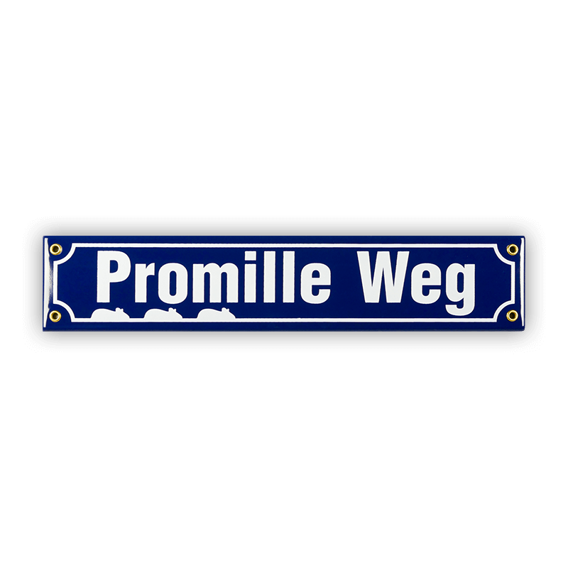 Mini-Straßenschild, Promille Weg