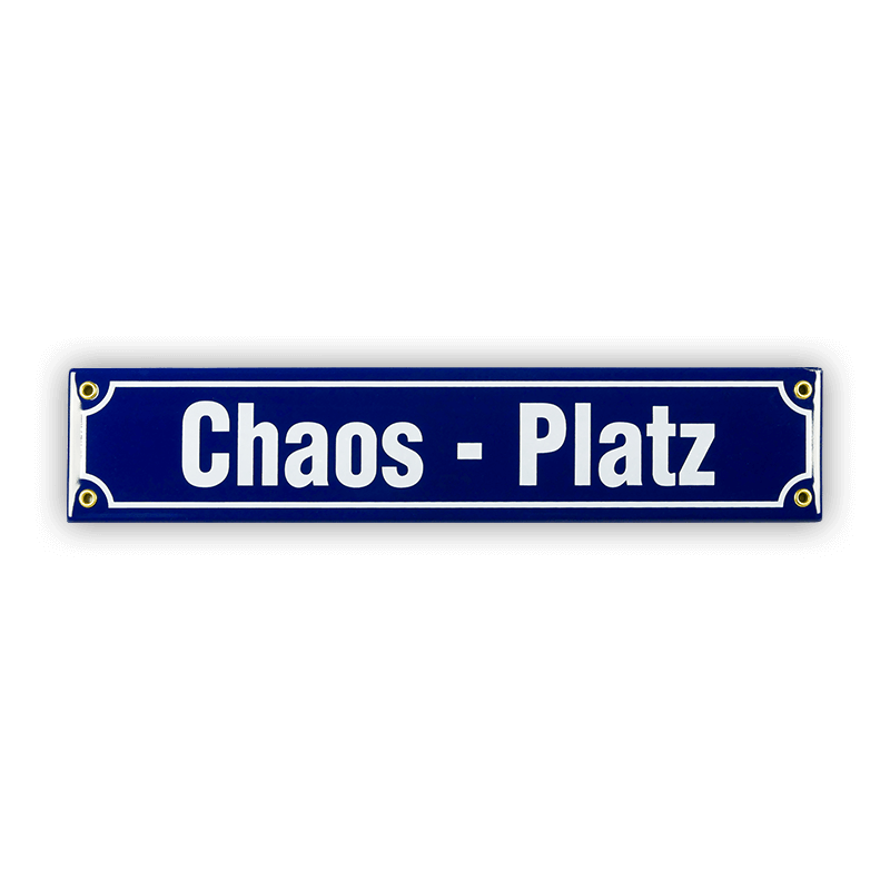 Mini-Straßenschild, Chaos - Platz