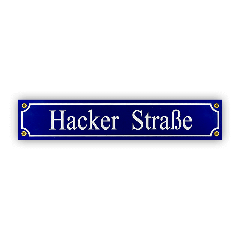 Mini-Straßenschild, Hacker Straße