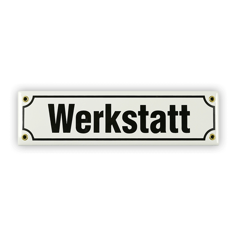 Mini-Straßenschild, Werkstatt