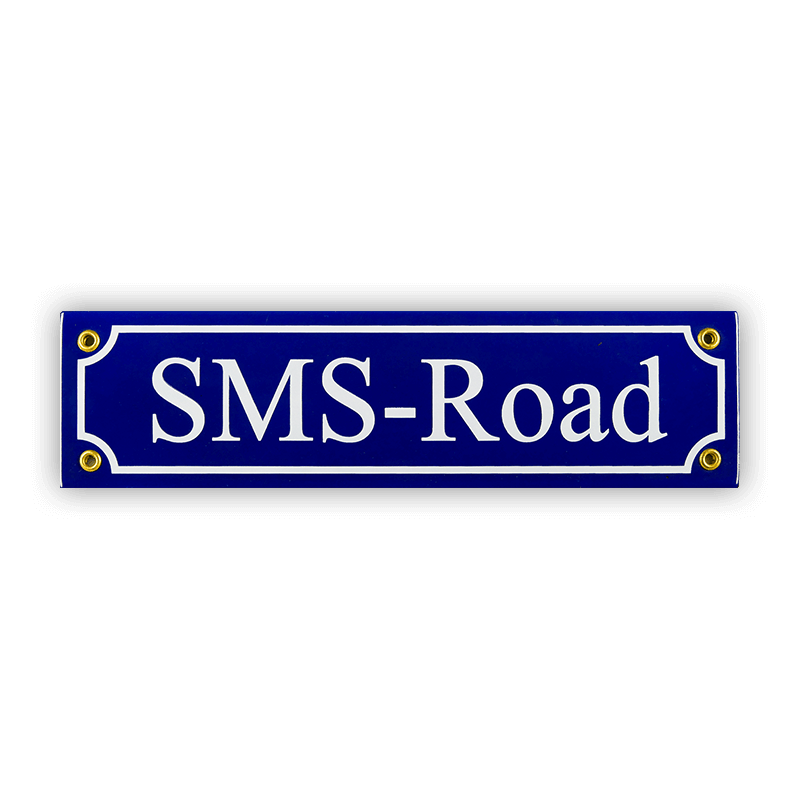 Mini street sign, SMS Road