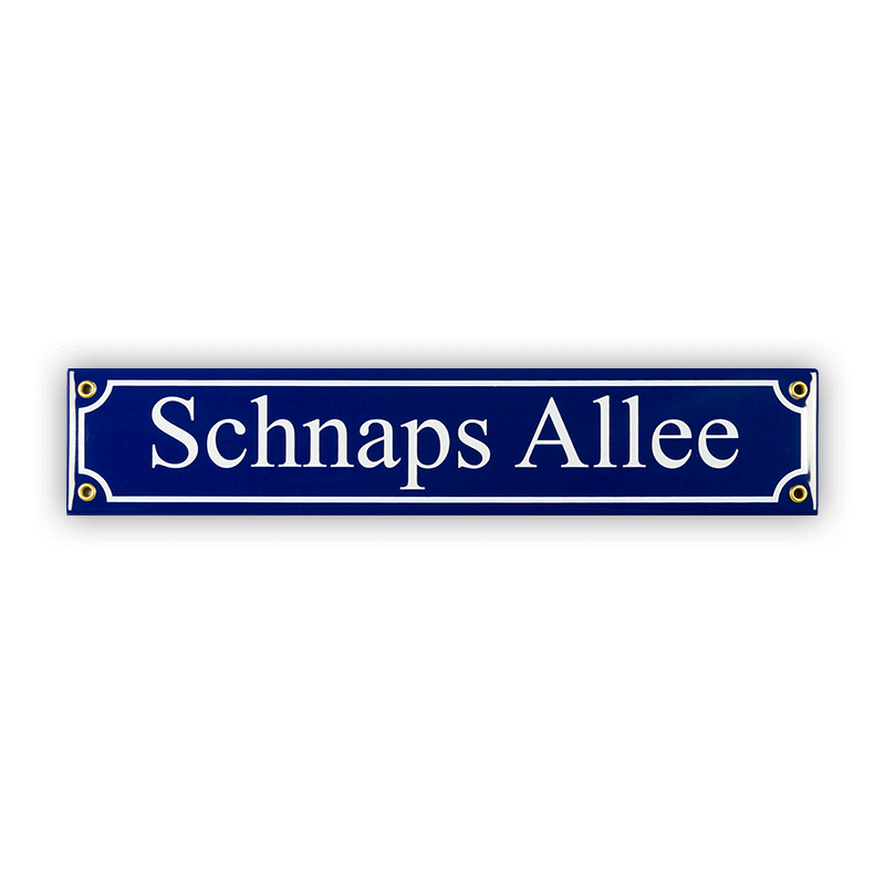 Mini-Straßenschild, Schnaps Allee