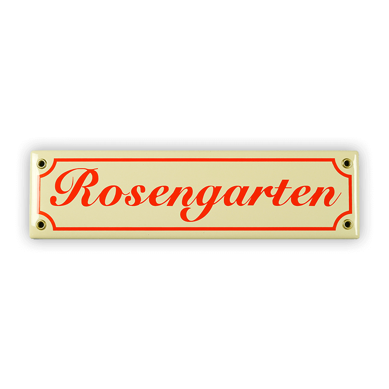 Mini street sign, rose garden
