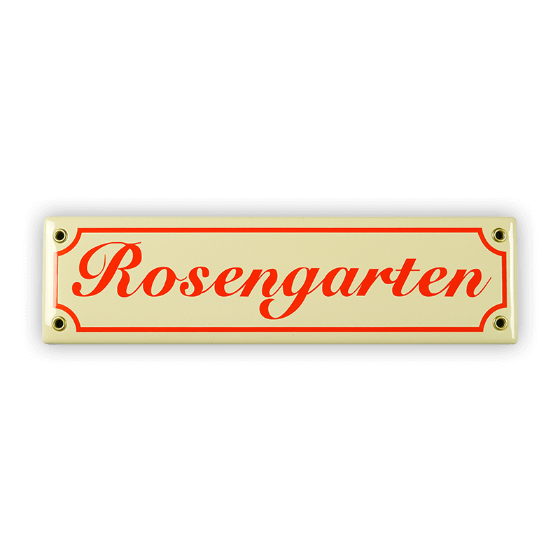 Mini-Straßenschild, Rosengarten