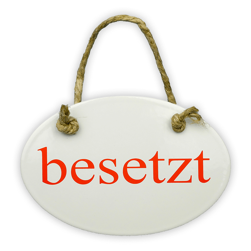 Wendeschild oval, 15 x 10 cm, frei/besetzt