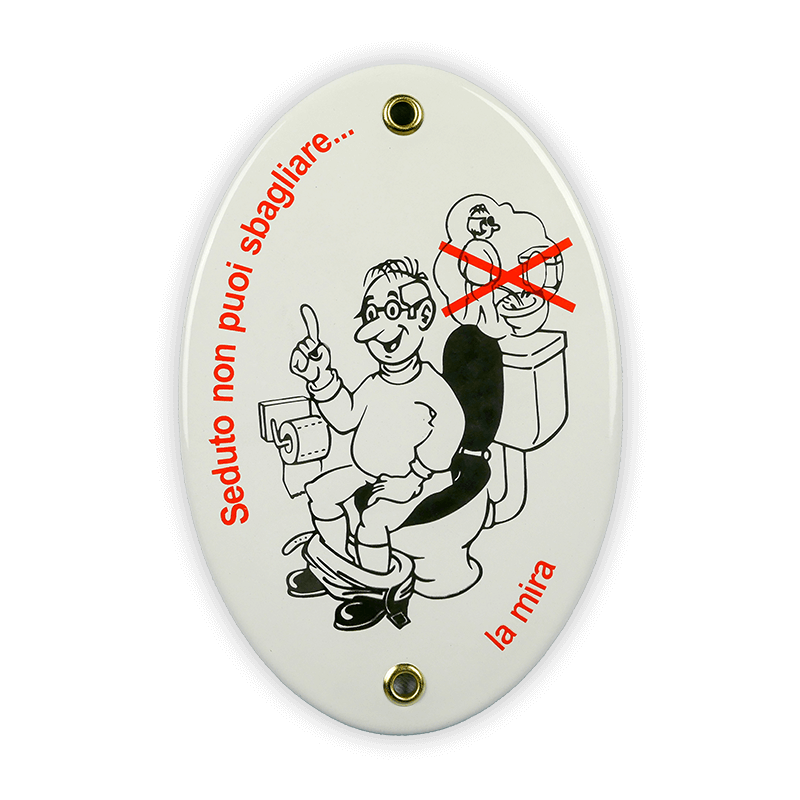 Emailschild oval, 10 x 15 cm, Seduto non puoi sbagliare
