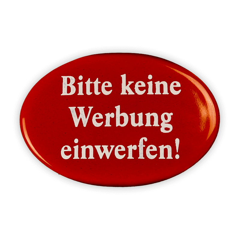 Oval enamel sign, 6 x 4 cm, please do not insert advertising