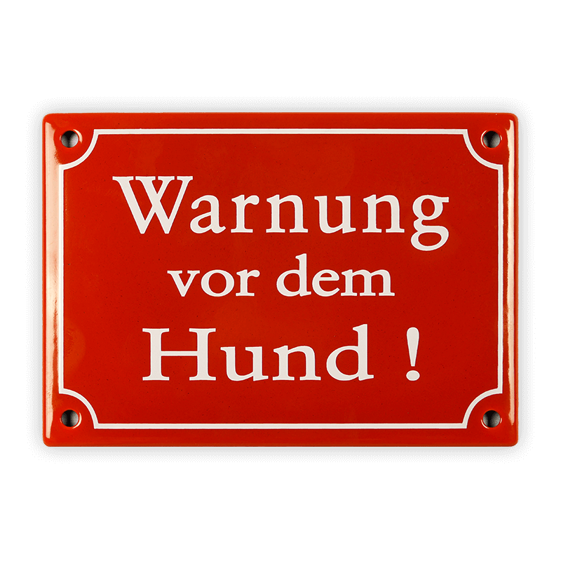 Emailschild 17 x 12 cm, Warnung vor dem Hund