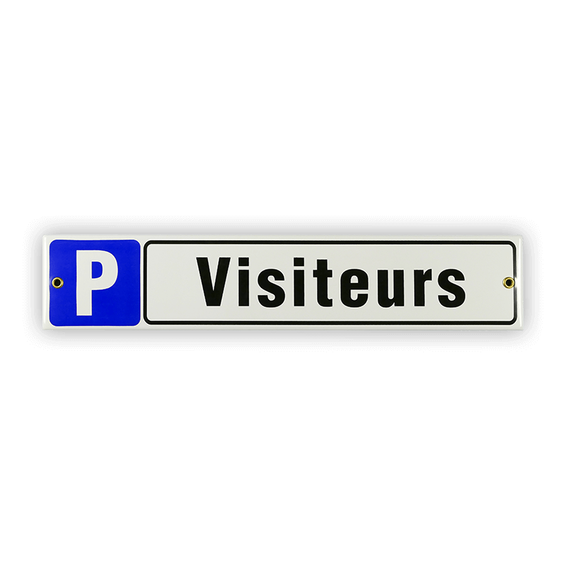 Enamel sign 40 x 8 cm, P Visiteurs