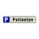 Emailschild 40 x 8 cm, P Patienten
