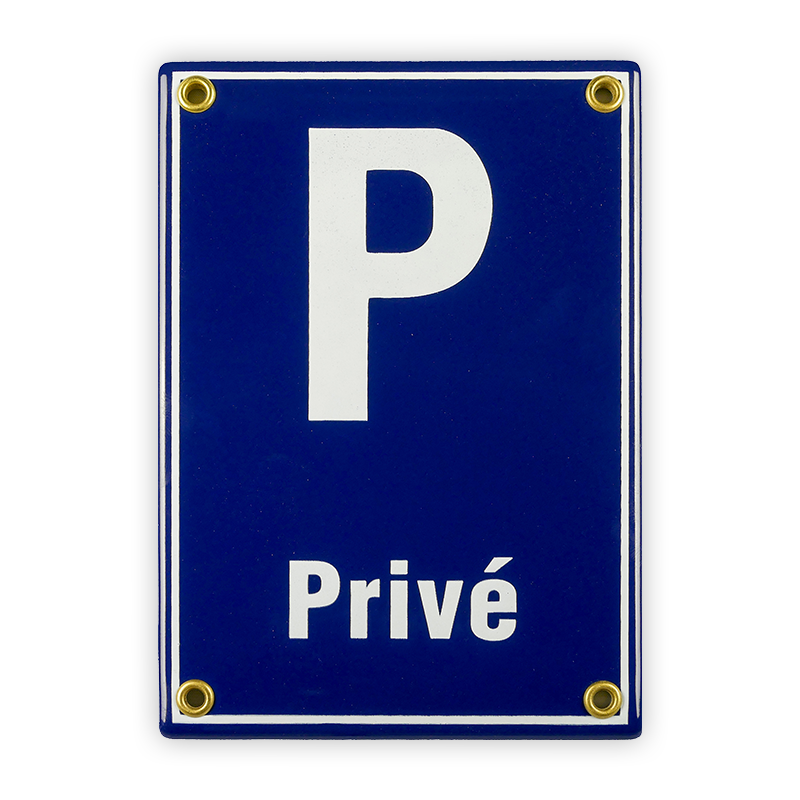 Enamel sign 12 x 17 cm, P Privé