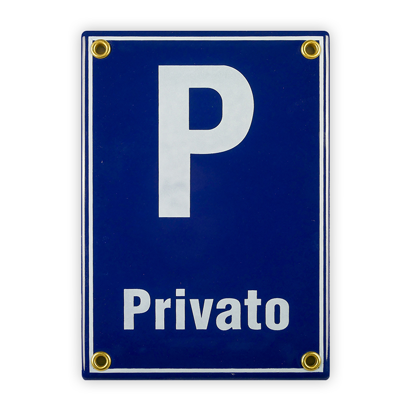 Enamel sign 12 x 17 cm, P Privato