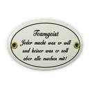 Emailschild oval, 10,5 x 7 cm, Teamgeist