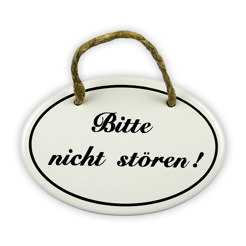 Emailschild oval, 10,5 x 7 cm, Bitte nicht stören