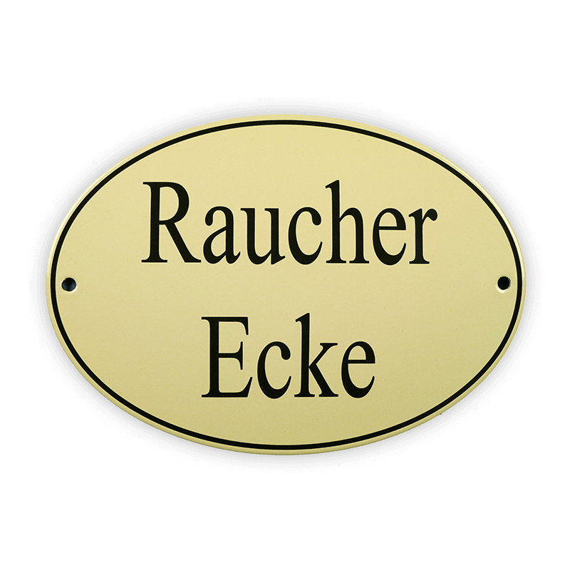 Enamel sign oval, 21 x 15 cm, smokers corner