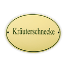 Emailschild oval, 21 x 15 cm, Kräuterschnecke