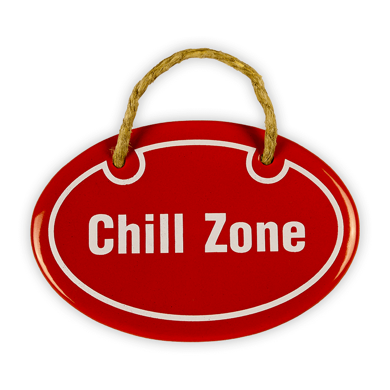 Emailschild oval, 10,5 x 7 cm, Chill Zone