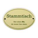 Emailschild oval, 10,5 x 7 cm, Stammtisch