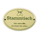 Emailschild oval, 10,5 x 7 cm, Stammtisch Kegeln