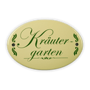 Emailschild oval, 15 x 10 cm, Kräutergarten