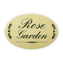 Emailschild oval, 15 x 10 cm, Rose Garden