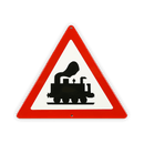 Emailschild Dreieck 25 cm, Dampflok