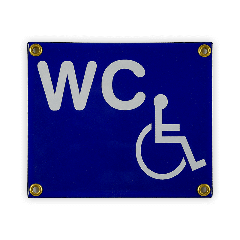 Enamel sign 14 x 12 cm, toilet wheelchair