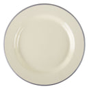 Teller flach, 24 cm, creme/grau