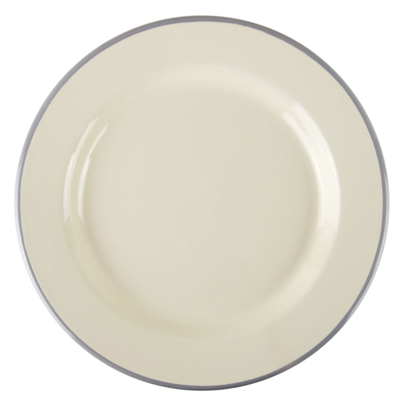 Flat plate, 24 cm, cream/gray
