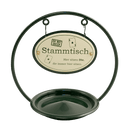 Stammtischständer mit Ascher und 2 Schildern im Rundbügel, Motiv Skat