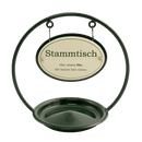 Stammtischständer mit Ascher und 2 Schildern im Rundbügel