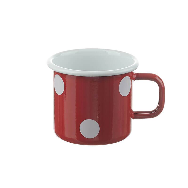 Becher 8 cm, rot/weiß, Tupfen