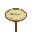 Emailschild oval, 6 x 4 cm, Kräuternamen mit Erdspieß 25 cm